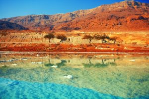 Plage mer morte avec sel